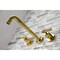 Kingston Brass Roman Tub Faucet, Polished Brass, Wall Mount KS8022ML - alternate 3